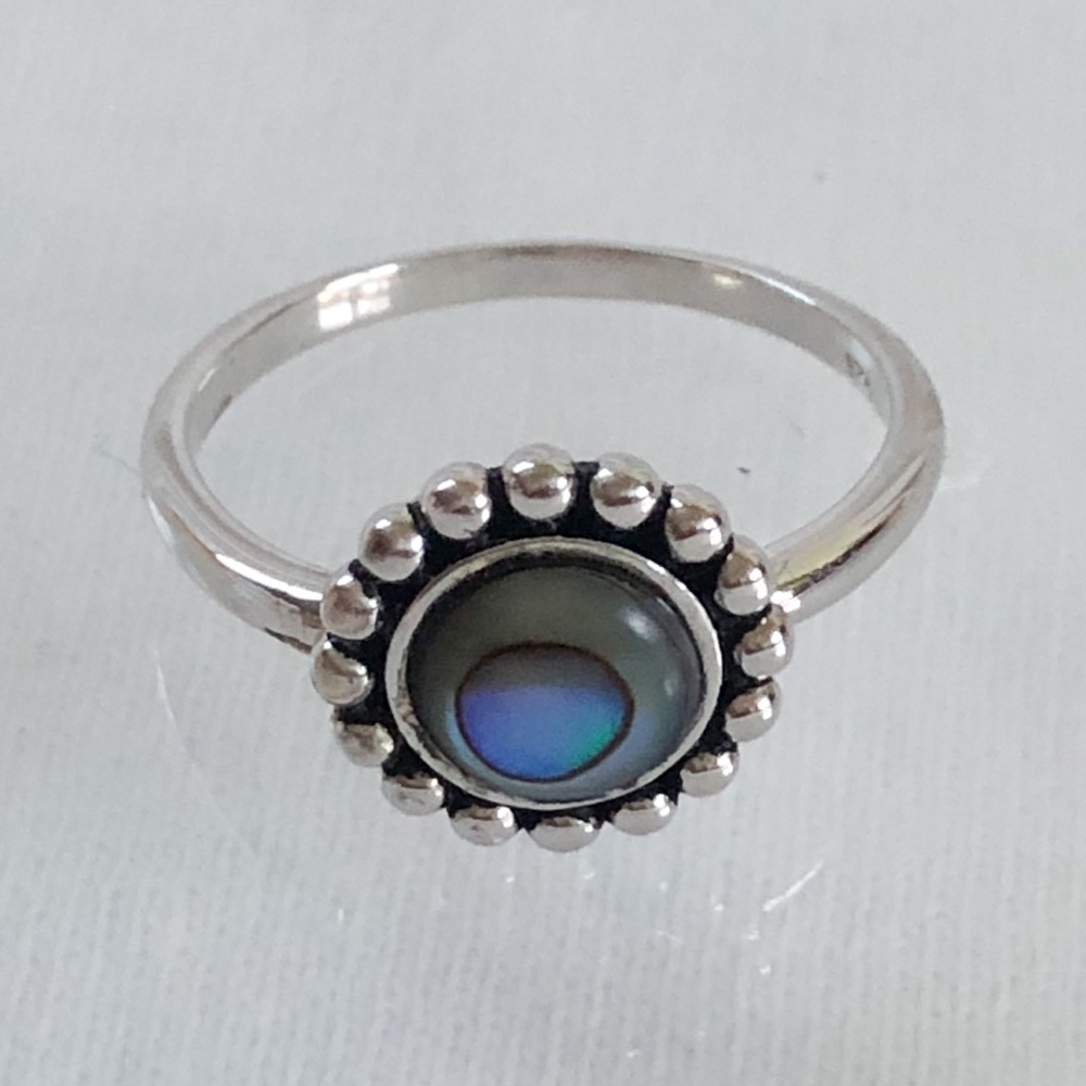 925 Sterling Silver Abalone/Paua Shell Ring